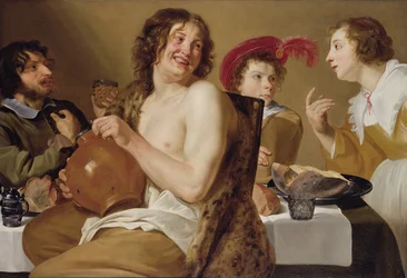 Figurki jedzące i pijące przy stole, 1634